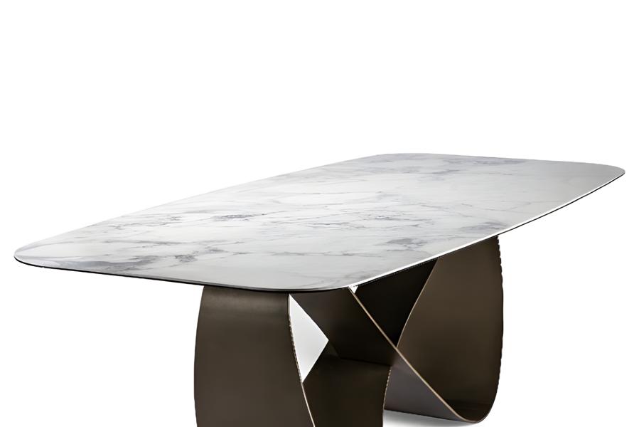 Tisch Holz Tische Modern Design Esszimmer Metall Ess Luxus Tisch