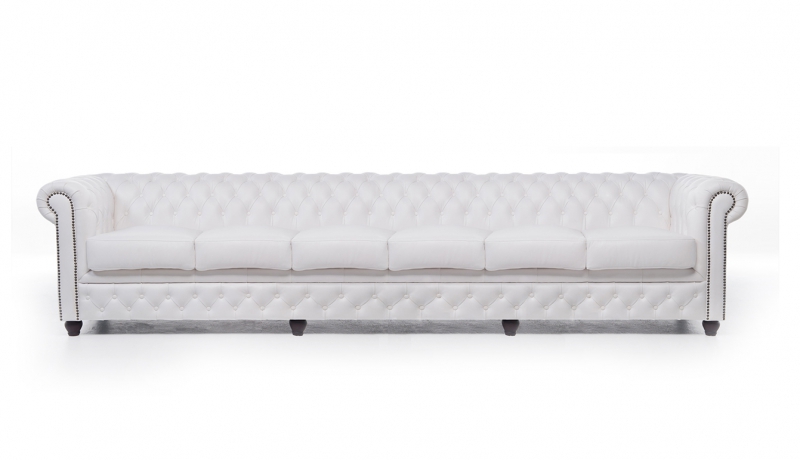 XXL Big Sofa Club Lounge Weiße Möbel 6 Sitzer Große Couchen Chesterfield Sofas