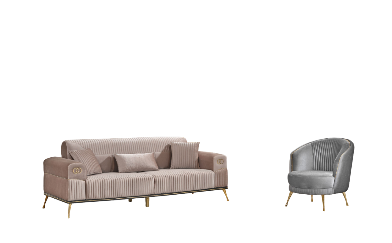 Sofagarnitur 3+1 Sitzer Couch Design Polster Modern Textil Stoff Neu