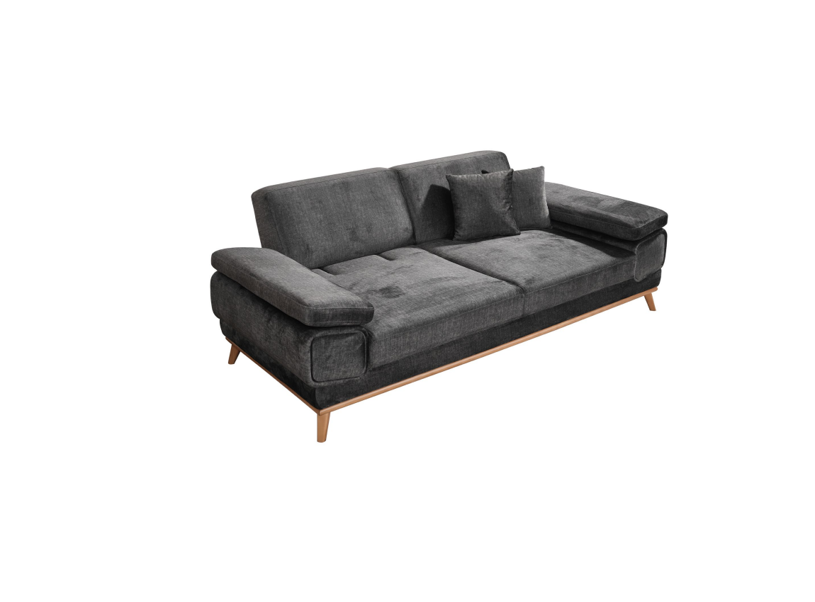 Modernes 3-Sitzer Sofa Schwarz Couch Stoff Sofas Polster Couchen Textil Möbel