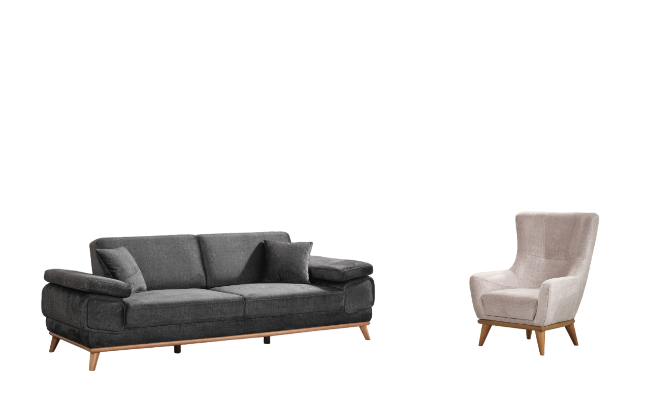 Moderne Sofagarnitur Wohnzimmer Set Sofa Sessel Textil Sessel 3+1 Möbel