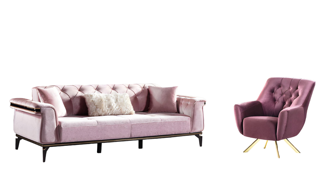 Moderne Sofagarnitur Sessel Textil Sofa Luxus Komplett Luxus 3+1 Sitzer