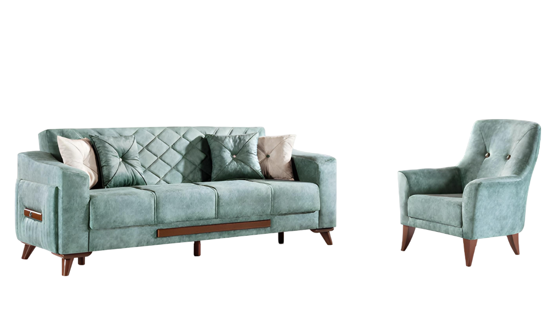 Sofagarnitur 3+1 Sitzer Sofa Sessel Garnituren Sofas Polster Stoff Textil
