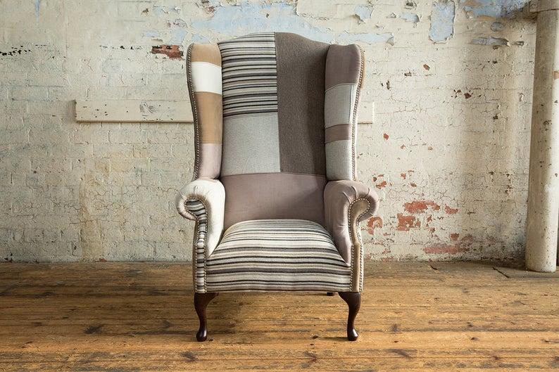 Chesterfield Ohrensessel Sessel 1 Sitzer Sofa Couch Polster Couchen Leder Textil
