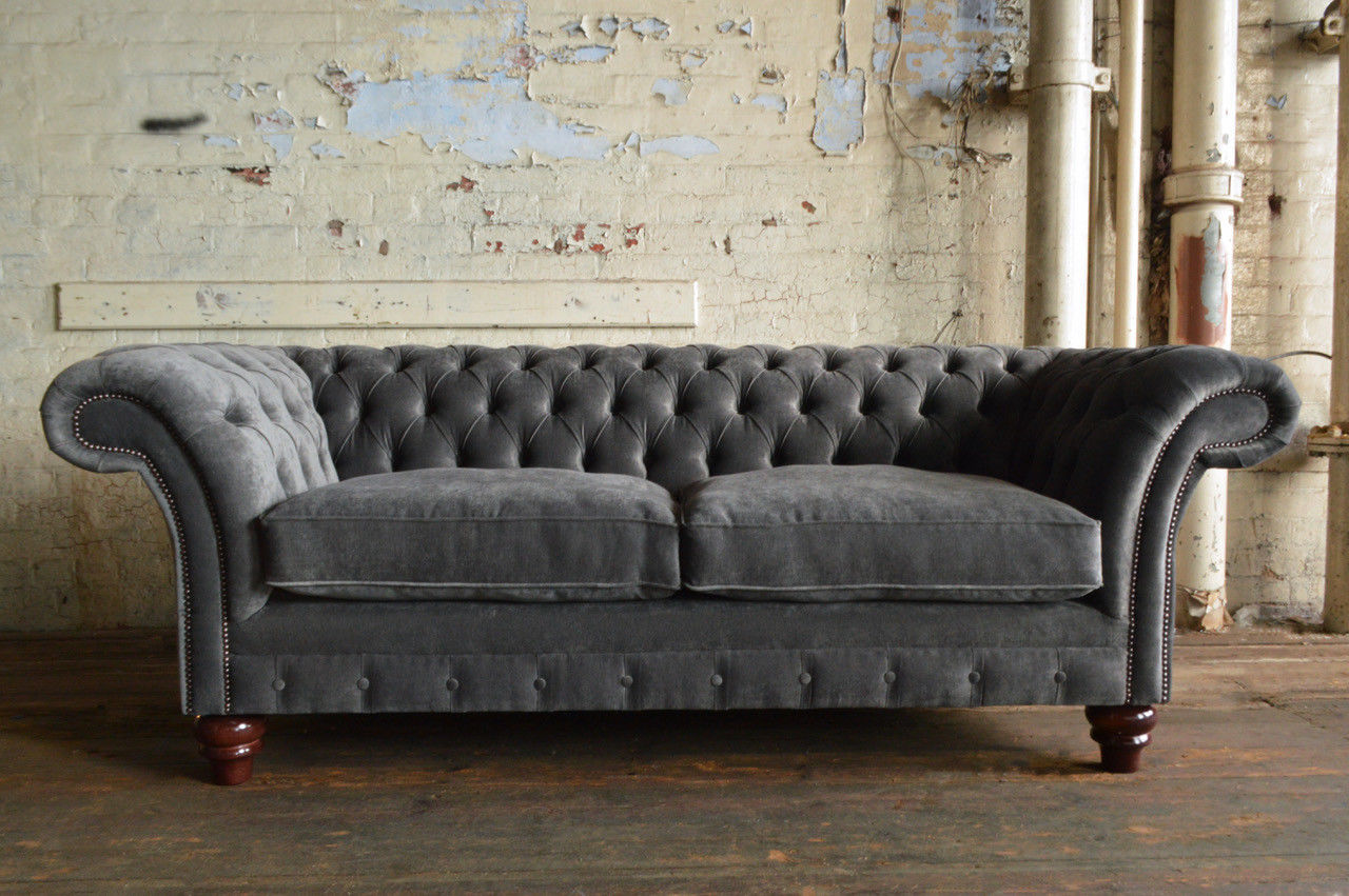 Design Sofa Chesterfield Luxus Klass Couch Polster Garnitur Leder Textil 1069