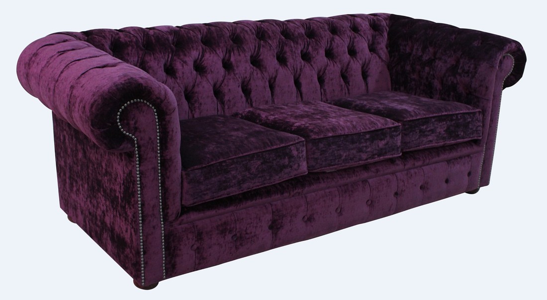 Chesterfield Design Luxus Polster Sofa Couch Sitz Garnitur Leder Textil Neu #253