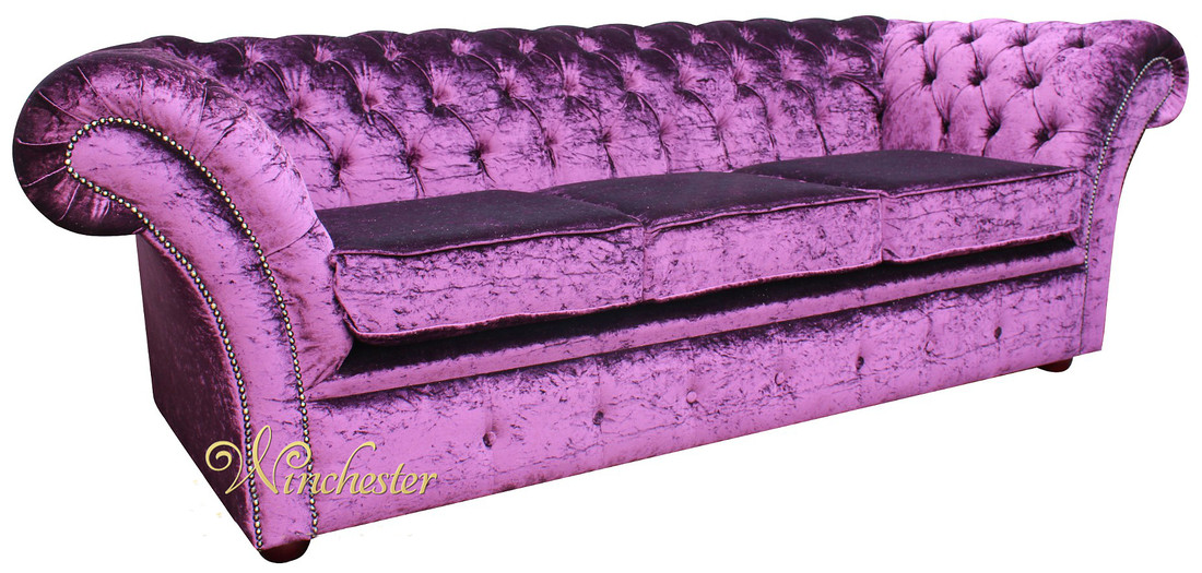 Chesterfield Couch Polster Sofas Klassischer Textil Schaffhau 3 Sitzer - 244