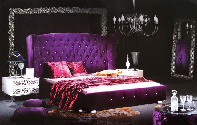 Chesterfield Bett Designer Betten Polster Luxus Hotel Polster mit Steinen A916