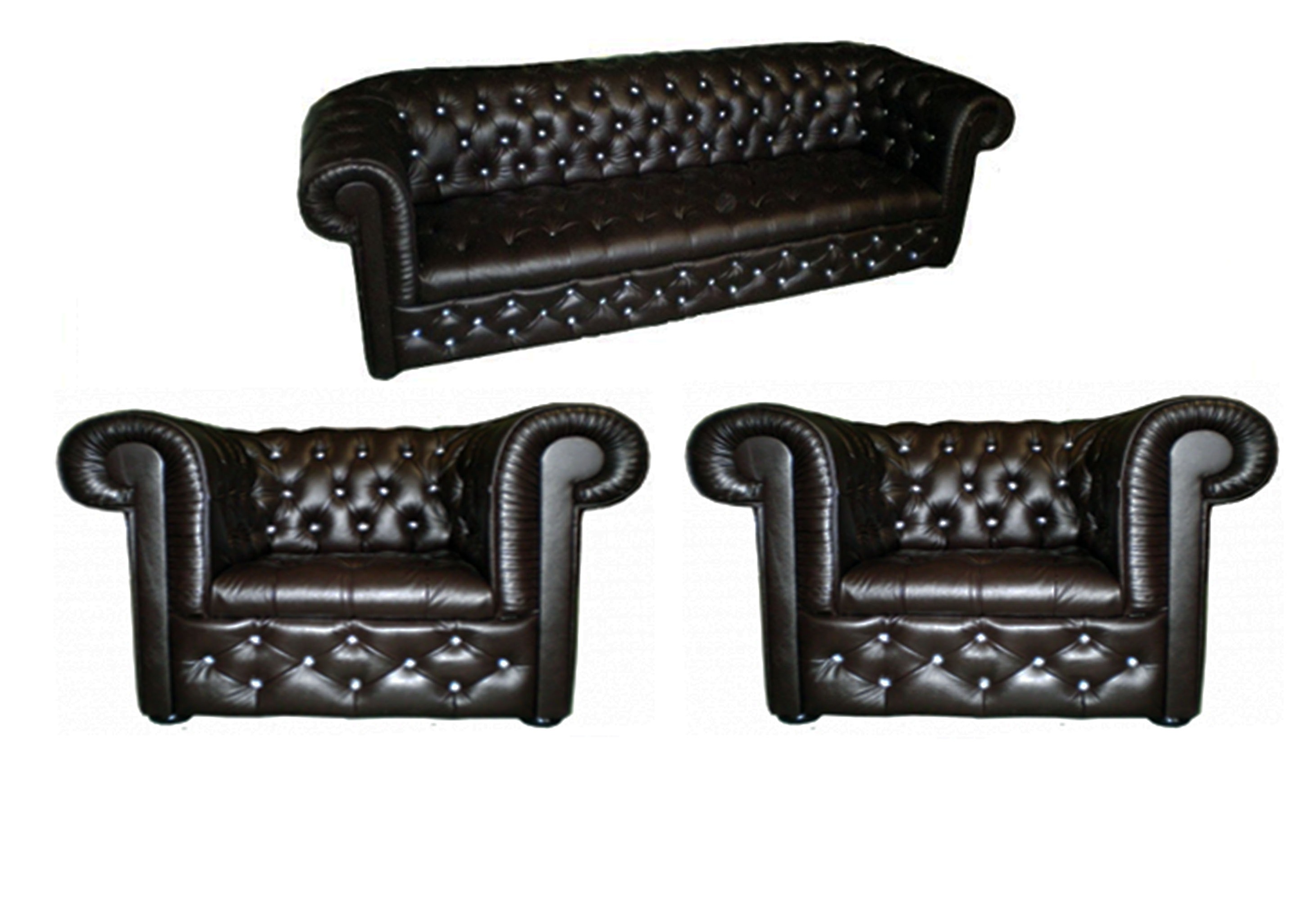 Designer Sofa Sofagarnitur 3+1+1 Sitzer Couch Polster Chesterfield Garnitur NAPO