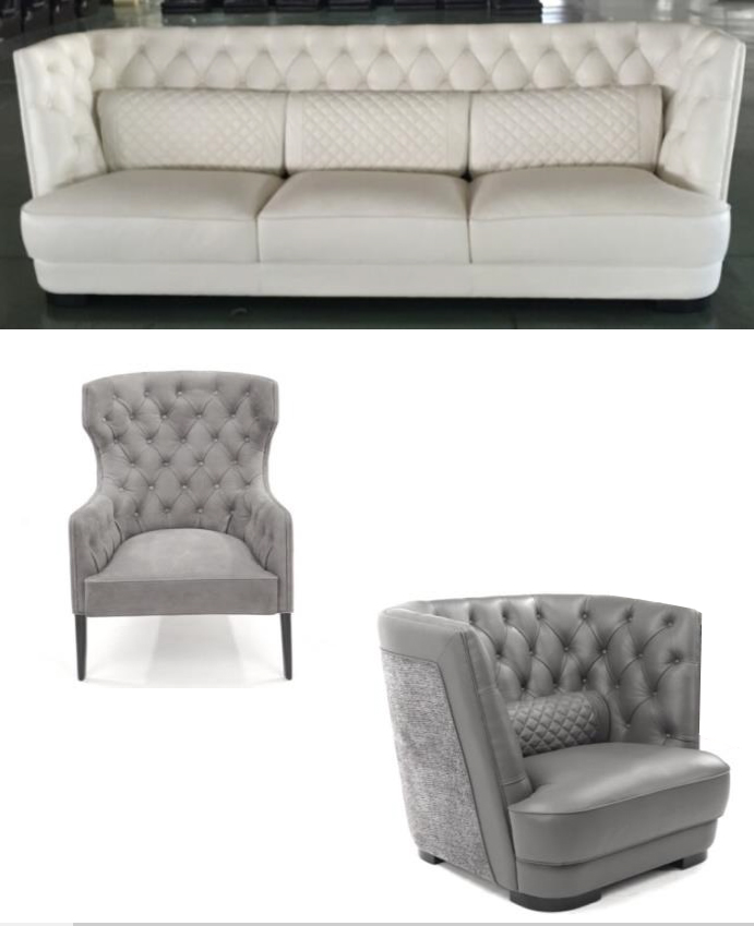 Chesterfield Couch Polster Leder Sofa 3 Sitzer Klassische Couchen B35 Neu
