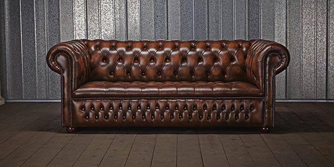 Antik Chesterfield Leder Sofa Couch Polster 100% Echtes Leder 3 Sitzer jvmoebel