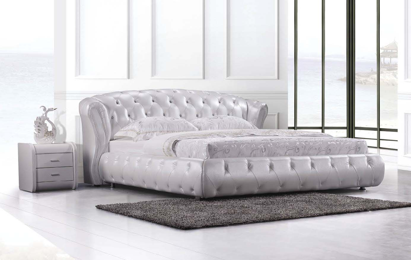 Bett Betten Chesterfield Designer XXL Doppel Lederbett S9111 160 180 200x200cm