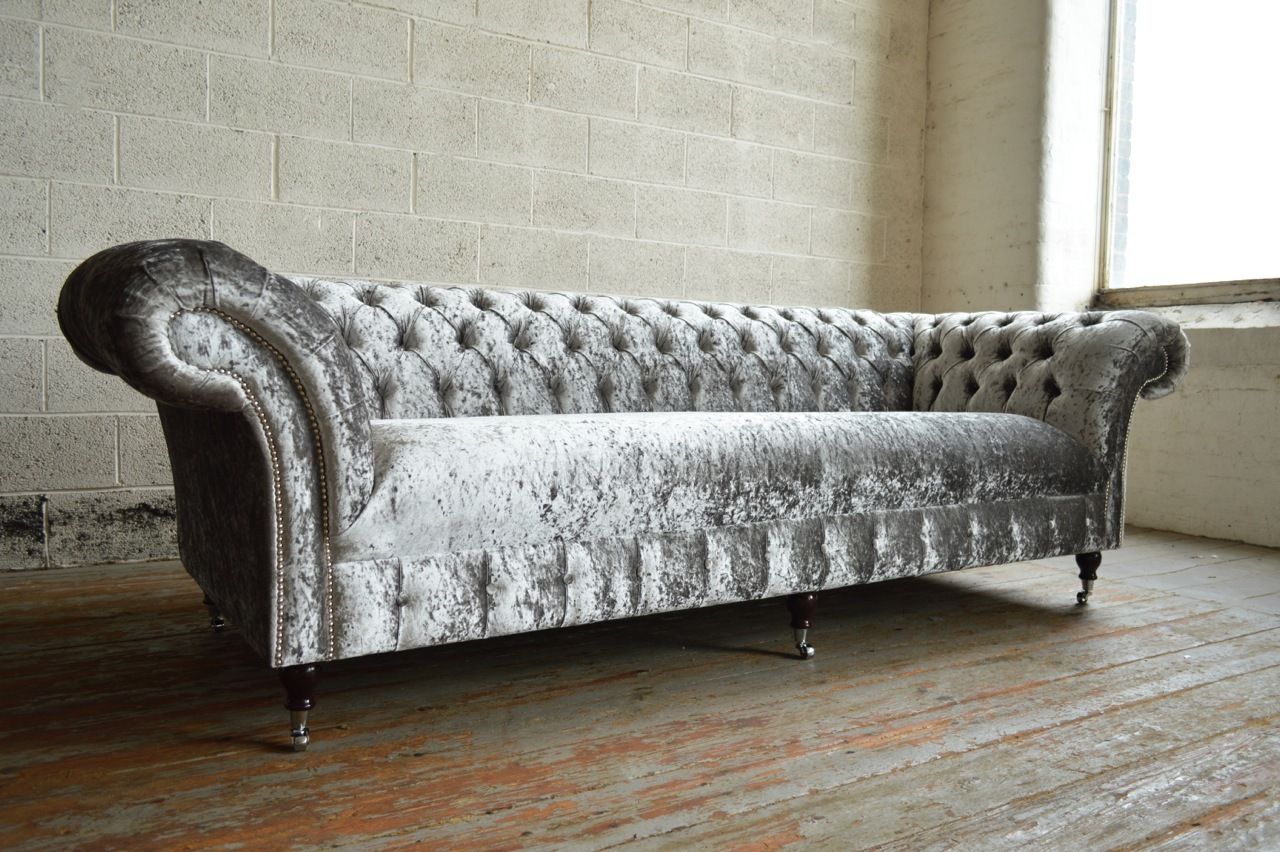 Chesterfield Designer Couch 4 Sitz Sofa Polster Textil Leder Garnitur 2016-49