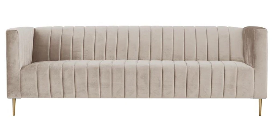 Italienische Möbel Wohnzimmer Sofa Design Couchen Braun Stil Stoff Samt Textil