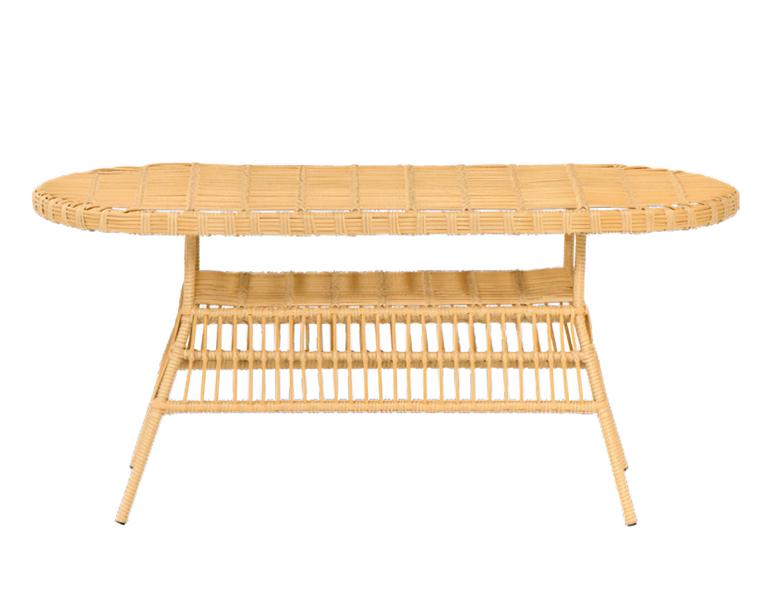 Hochwertiges Esstisch Rattan GartenMöbel Terrasse Balkon Luxus Design Beige