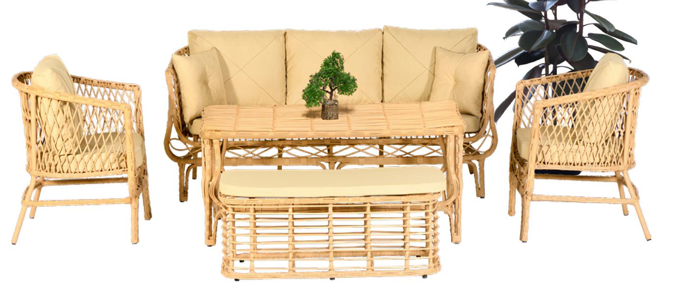 Garten Möbel Sitzmöbel Sofagarnitur Terrasse Tisch Sofa Couch Set 5tlg. Moderne