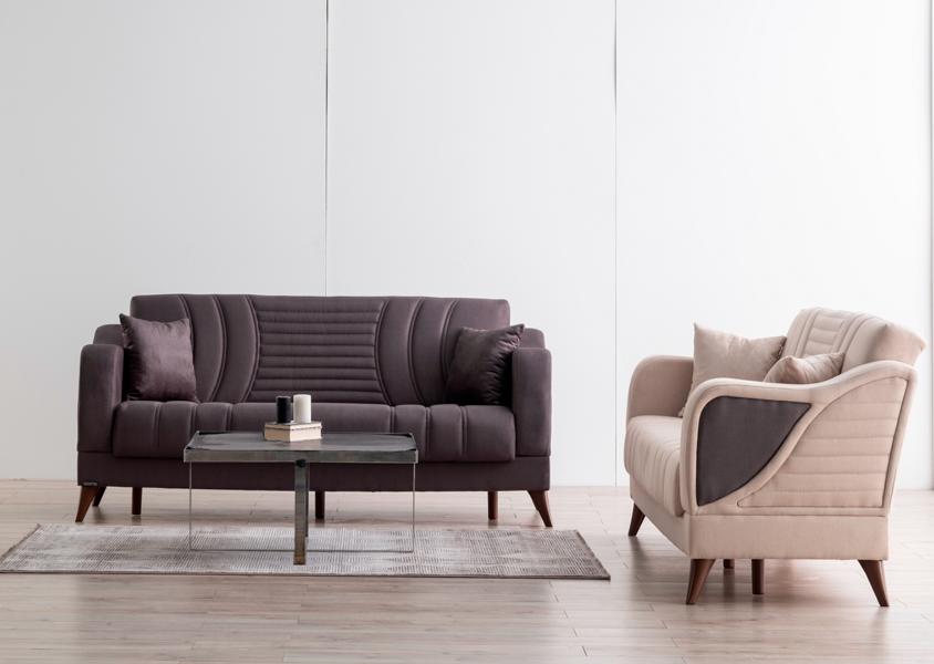Gemütliche Sofagarnitur 3+3 Sitzer Komfortables Design für stilvolles Wohnen