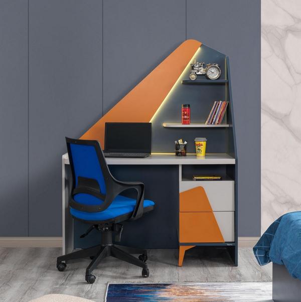 Schreibtisch Top-Qualität Designer Jugendzimmer Möbel Holz Luxus Tische Blau