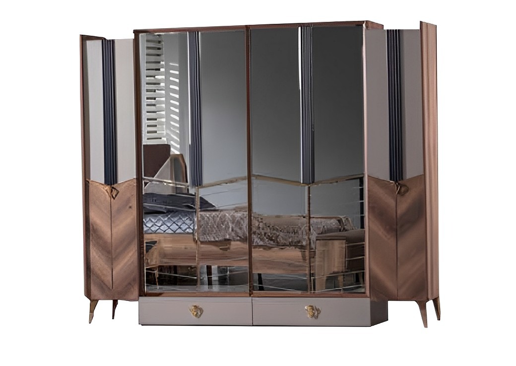Kleiderschrank Schlafzimmer Moderne Möbel Braun Holz Luxus Design Hochwertige