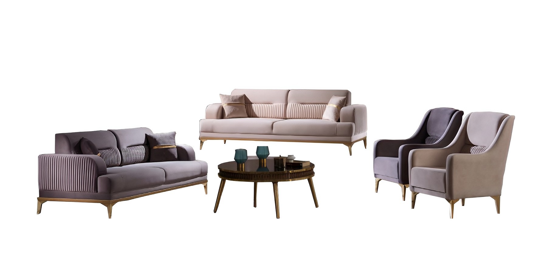 Sofagarnitur 3+3+1+1 Sitzer Set Design Sofa Luxus Wohnzimmer Modern Luxus 4tlg