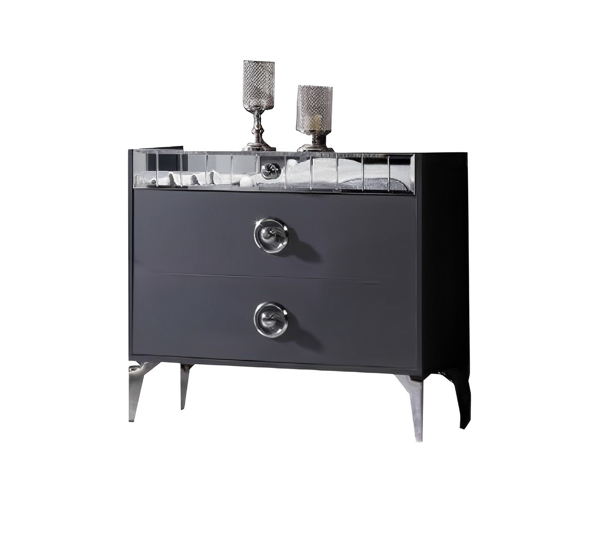 Schlafzimmer Schminktisch Moderne Glasfläche Möbel Ankleidetisch Lux Grau