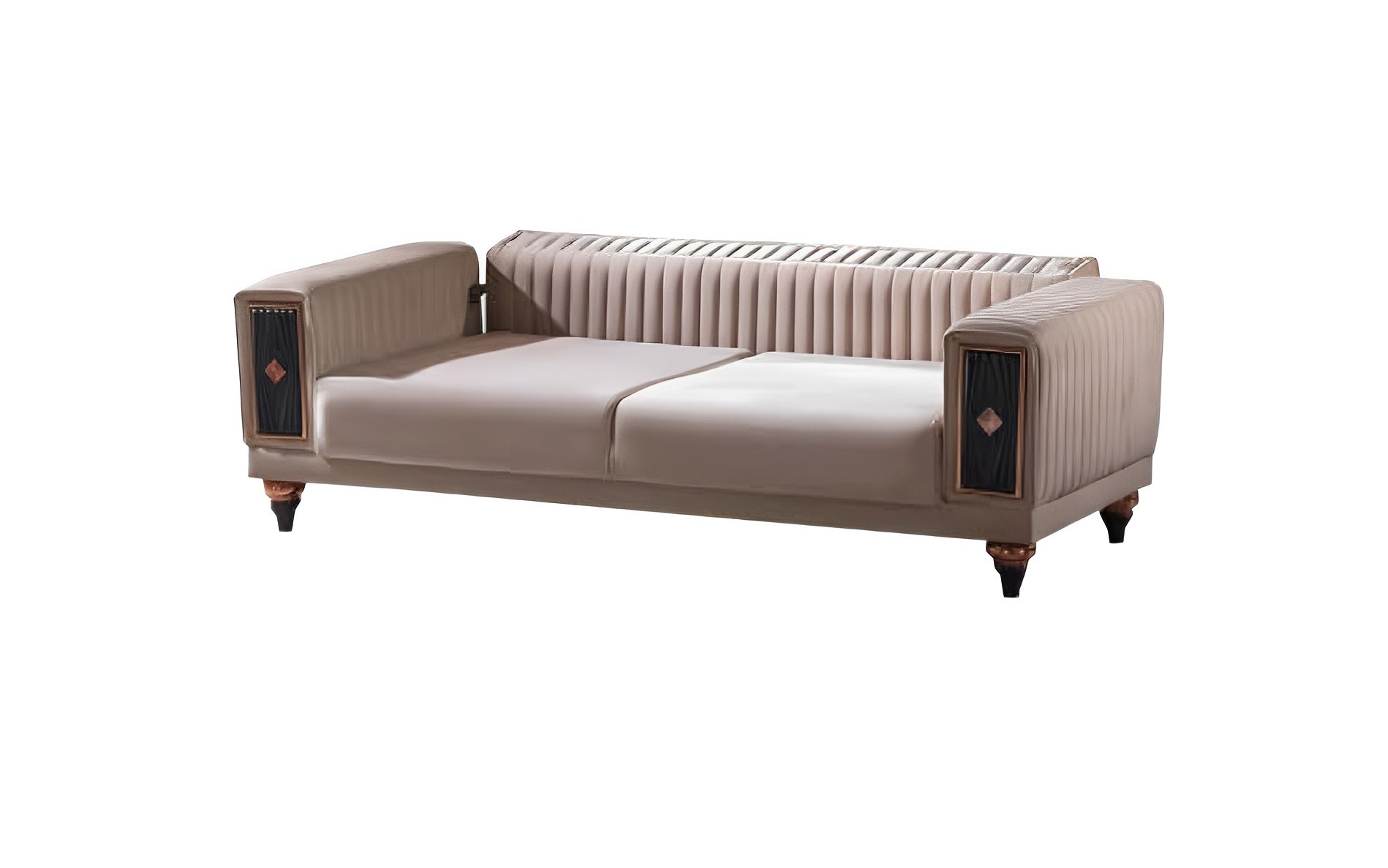 Dreisatzsofa Wohnzimmer 3-Sitzer Sofa Polster Möbel Stoff Beige Modern Couch