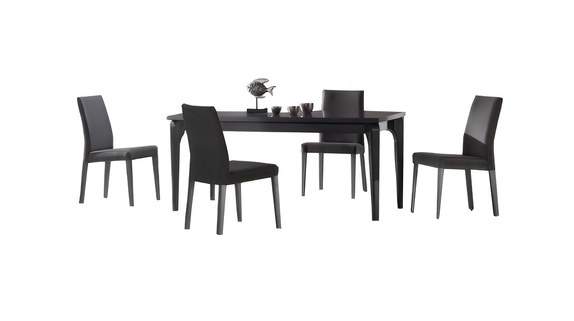 Esszimmer Set Esstisch 4x Stühle Tisch Polsterstühle Schwarz Edelstahl 5tlg