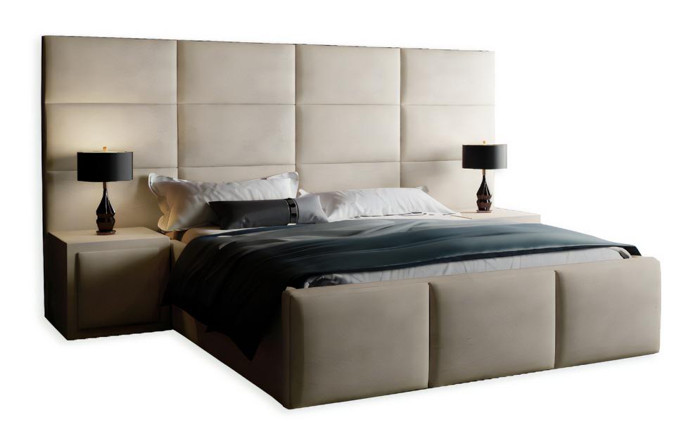 Schlafzimmer Doppelbett Bett 180сm Matratze Beige moderner Stil Holz