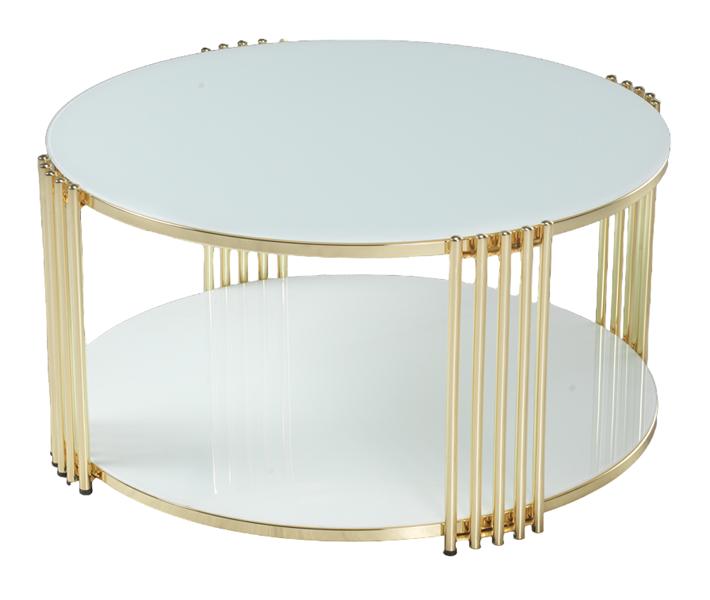 Couchtisch Weiß Luxus Design Metall Elegantes Möbel Wohnzimmer Couchtische Rund