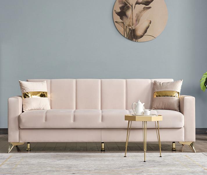 Sofa 3 Sitzer Luxus Design Sofas Polster Moderne Sitz Stoff Neu Möbel Couch