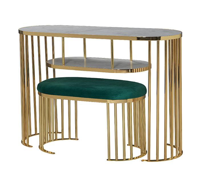 Schminktisch Gold Hocker Konsole Hochwertig Schmink Tische Tisch Konsolen