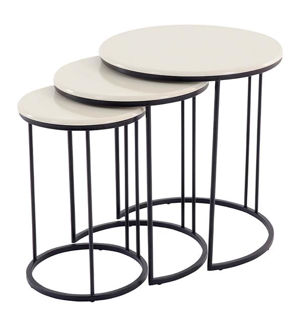 Set 3x Couchtisch Kaffeetisch Beistelltisch Design Weiß Wohnzimmertisch Tische