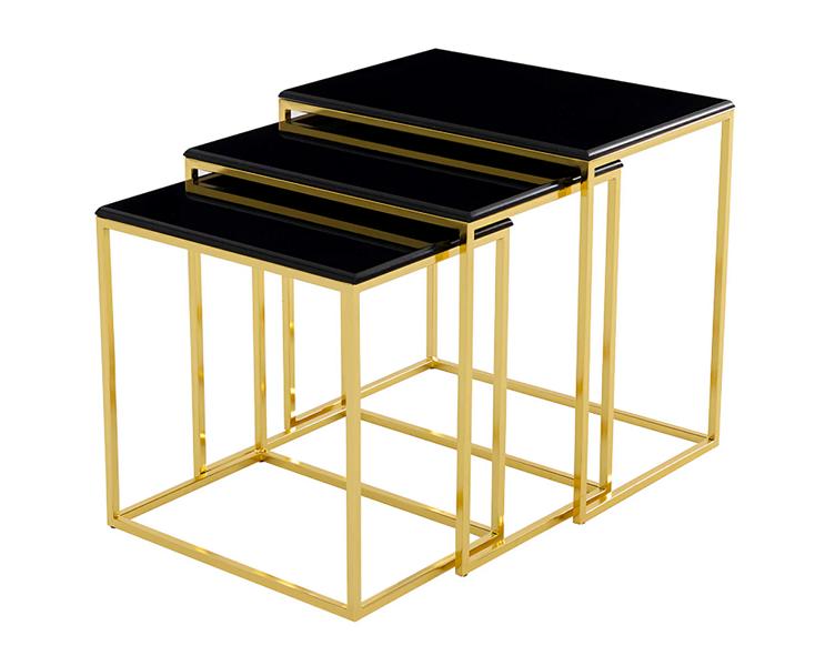 Modern Schwarz Couchtisch 3x Couchtische Wohnzimmer Hochwertig Möbel Designer
