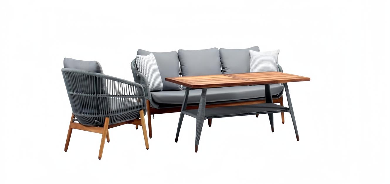 Garten Rattanmöbel Sofagarnitur Terrasse Set Möbel Lounge Balkon Outdoor 3tlg.