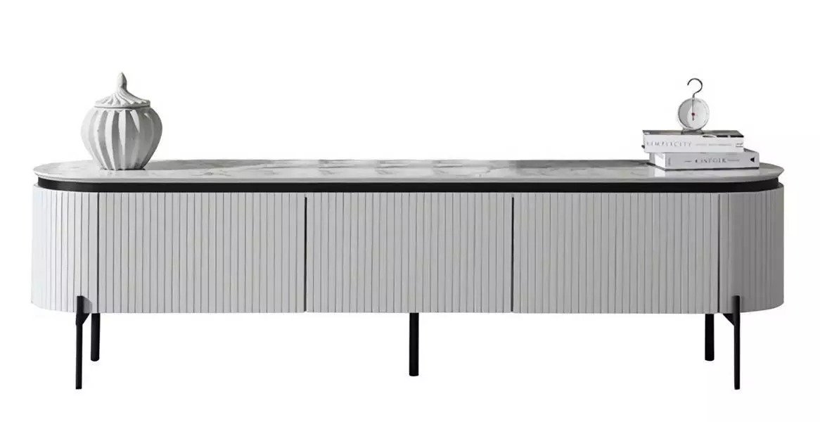 Elegant RTV Robust Weiß Fernsehtisch Wohnzimmergarniture Sideboard