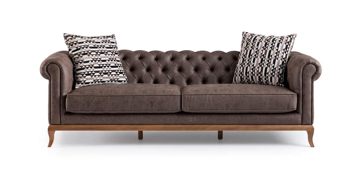 Sofa 3 Sitzer 3er Couch Loungesofa Polstersofa Kunstleder Chesterfield
