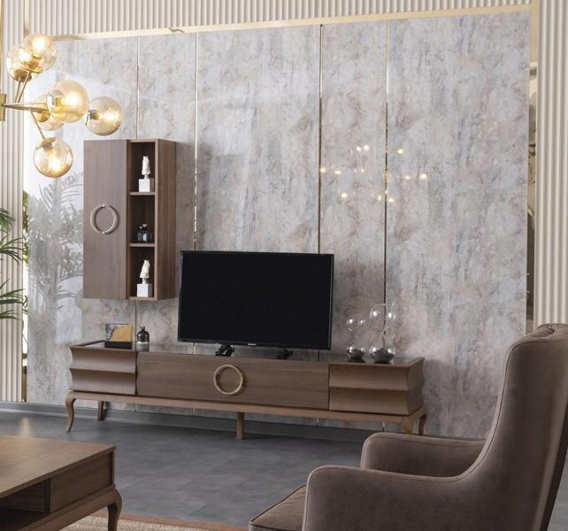 Wohnwand Anbauwand Schrankwand Fernsehschrank TV Sideboard Wandschrank