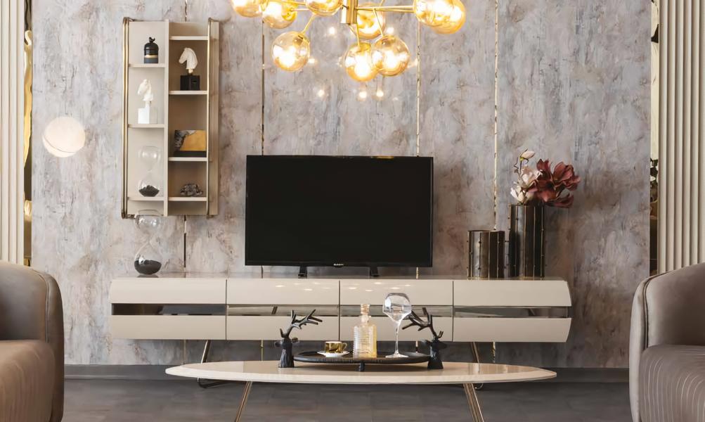 Wohnwand Fernsehschrank Sideboard Wandschrank TV Lowboard Hochglanz
