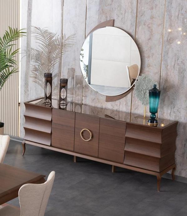 Sideboard Konsole Anrichte Verspiegelt Wohnzimmerschrank mit Spiegel