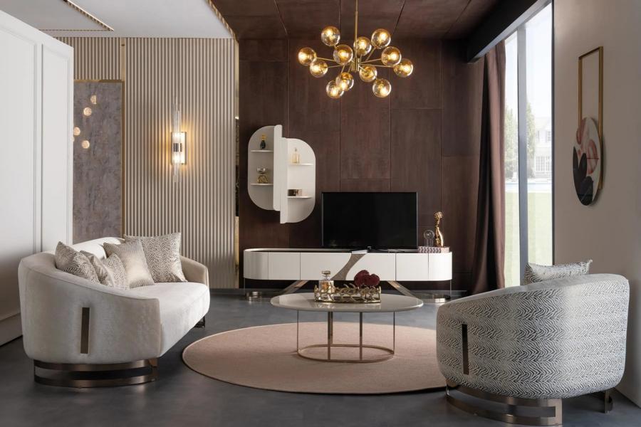 Wohnwand Sideboard Wandregal Sessel Sofa 3 Sitzer Couchtisch Wohnzimmer