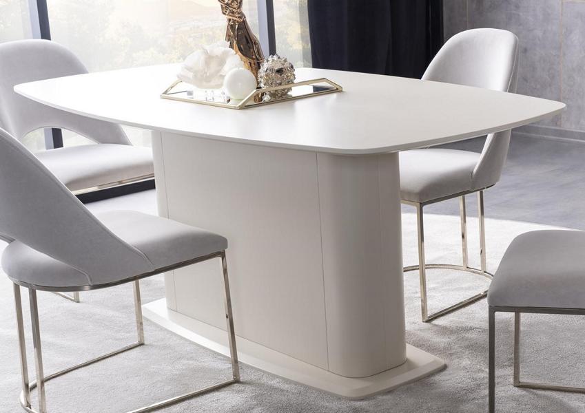 Esstisch Esszimmer Tisch Küchentisch Speisetisch Tisch Säulenfuß Weiß