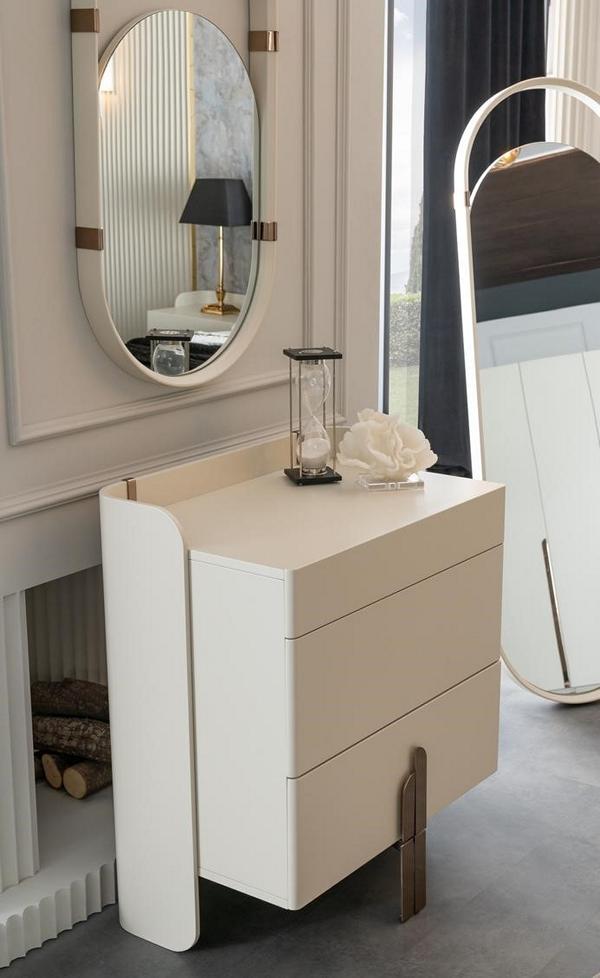 Kommode Schubladenkommode Designer Spiegel Wandspiegel Oval Schrank