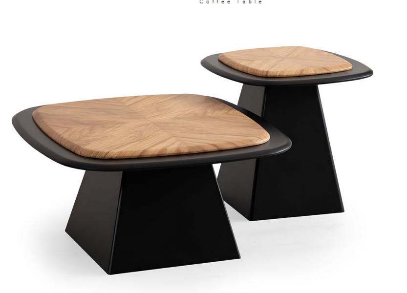 Designer Couchtisch Set – 2x Tische Holz, modernes Design 2-tlg für Wohnzimmer
