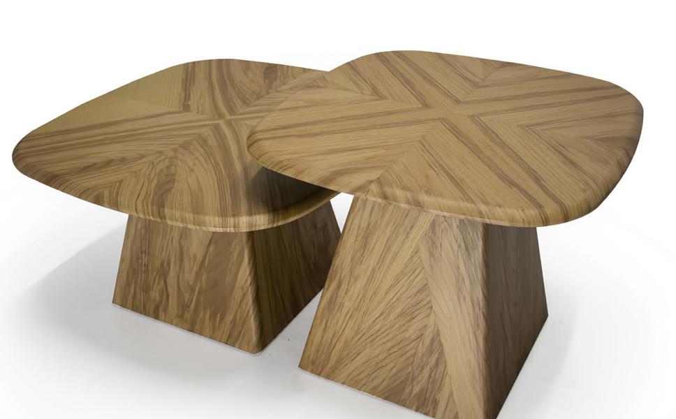 Luxus Couchtisch Set 2x moderne Holztische Design-Möbel 2-teilig für Wohnzimmer