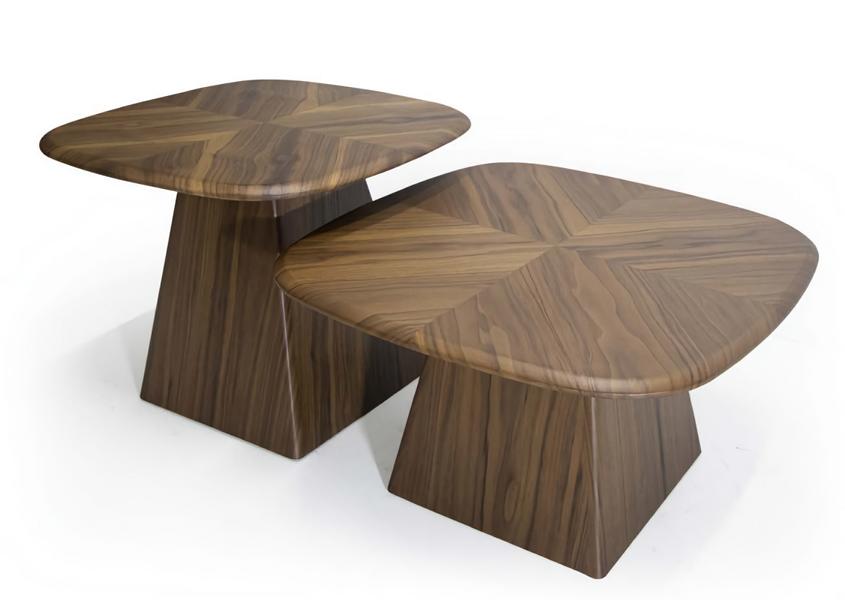 Designer Couchtisch Set – 2-teilig, Holz stilvolle Möbel für modernes Wohnzimmer