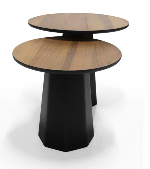 Modernes Couchtisch Set 2x Designer Tische aus Holz stilvoll fürs Wohnzimmer