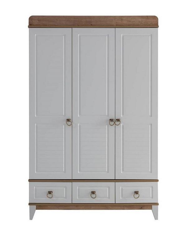 Moderner Kleiderschrank mit drei Türen und Schubladen Stilvolles Design