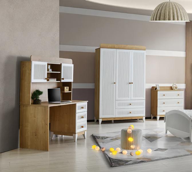 Jugendzimmer Schlafzimmer Modernes Kinder Zimmer Schrank Tisch Kommode 3tlg