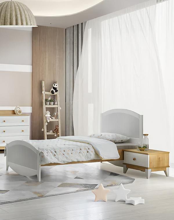 Bett Einzelbett Nachttisch Schlafzimmer 2tlg. Modern Luxus Möbel Neu