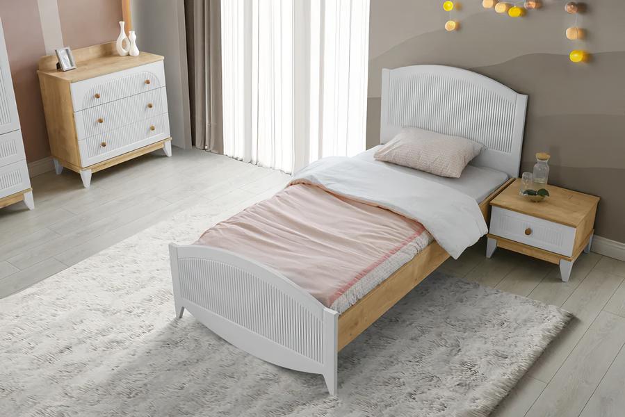 3-teiliges Set Bett Nachttisch und Kommode für das Kinderzimmer